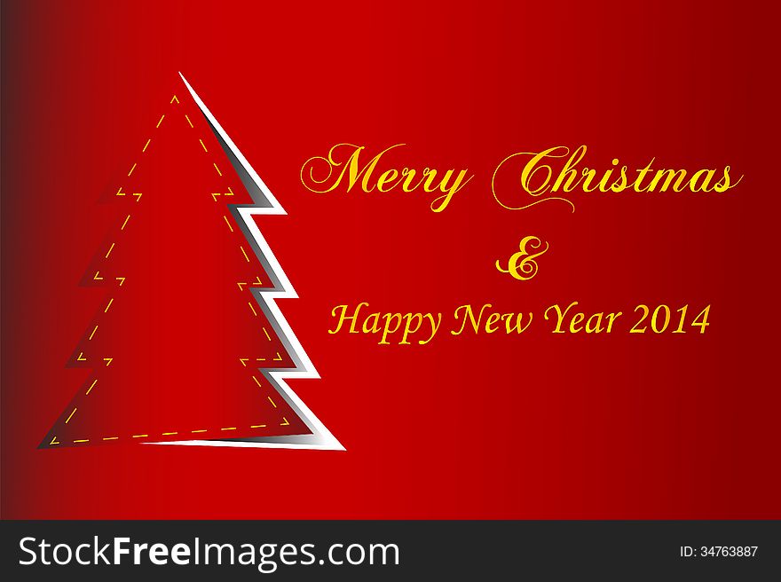 Christmas Background with red christmas tree. Christmas Background with red christmas tree