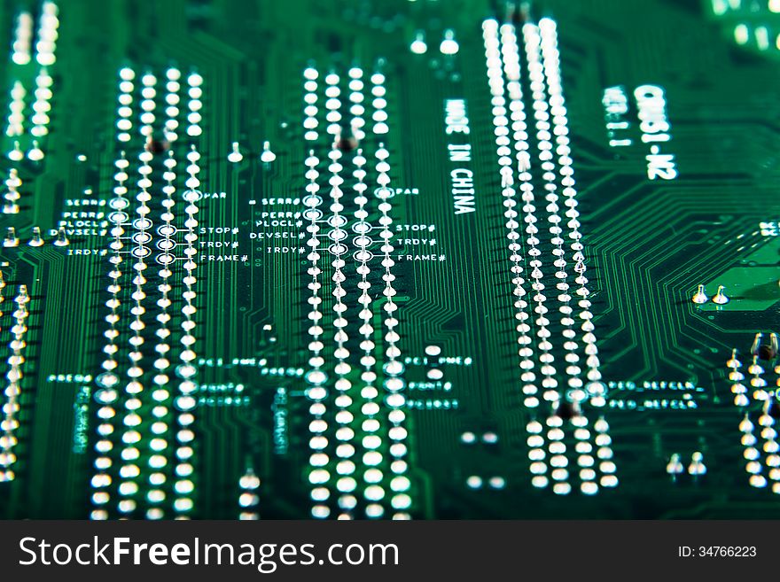 Electronic circuit board with a lot of contacts. Electronic circuit board with a lot of contacts