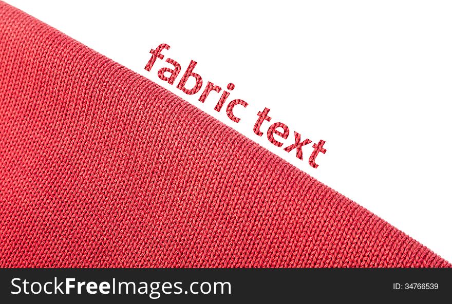 Red fabric background closeup with space for label