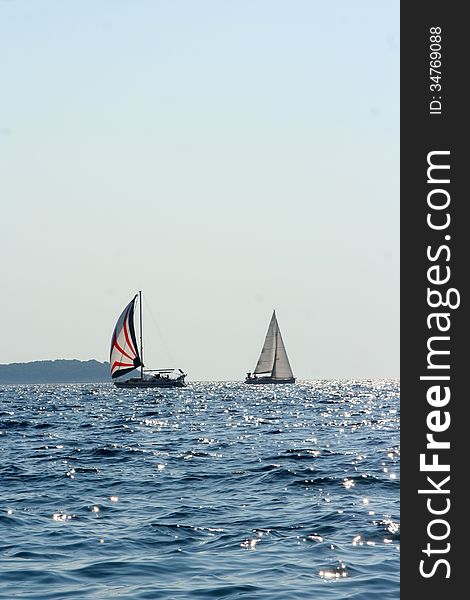 Sailing boats on adriatic sea, Croatia