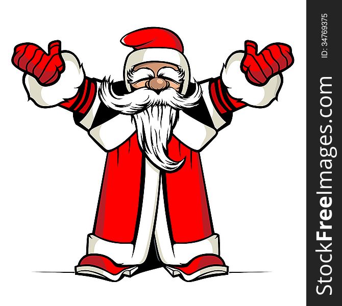 Santa hands up. Vector illustration