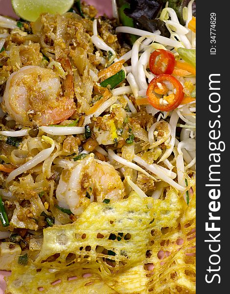 Thai food Fried Rice Sticks with Shrimp Pad Thai. Thai food Fried Rice Sticks with Shrimp Pad Thai