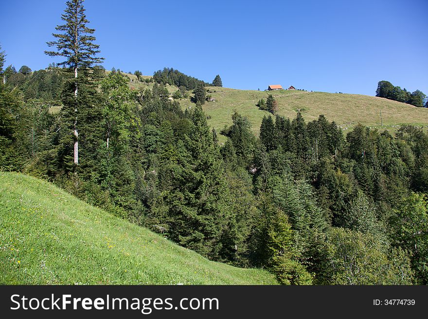 Mountain landscape in Switzerland, Mt.Rigi