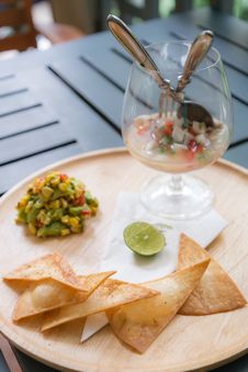 Nachos Chips Salsa Salad Stock Photos Nachos Chips Salsa Salad Stock Photos