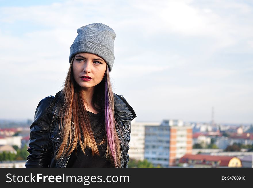 Portrait of an attractive young woman with long hair. Portrait of an attractive young woman with long hair.