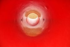 Inside A Red Slide Royalty Free Stock Photo