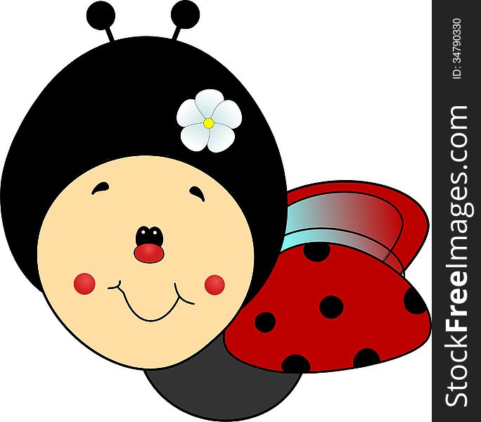 A sweet ladybug smiling while flying free. A sweet ladybug smiling while flying free