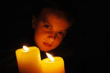 Young Girl In Candlelight Stock Photography Young Girl In Candlelight Stock Photography