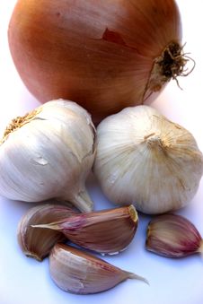 Onion And Garlic Royalty Free Stock Photo Onion And Garlic Royalty Free Stock Photo