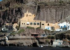 Santorini Coastal Fortress Stock Image Santorini Coastal Fortress Stock Image