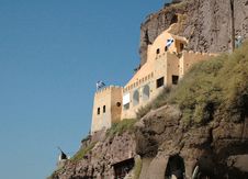 Santorini Coastal Fortress Stock Photography Santorini Coastal Fortress Stock Photography