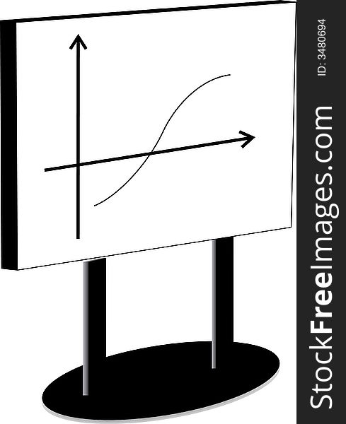 Illustration of a white board with graph