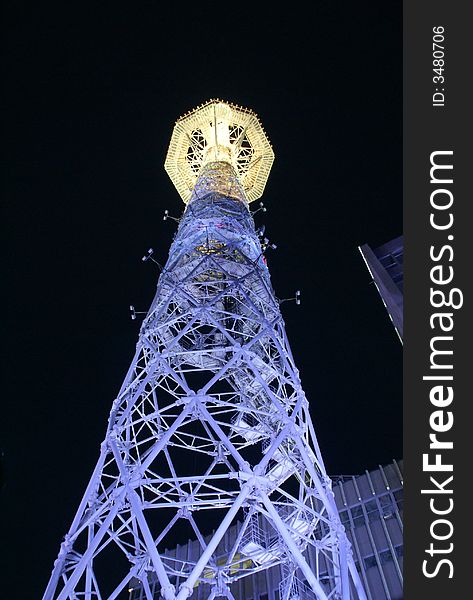 The television tower at night