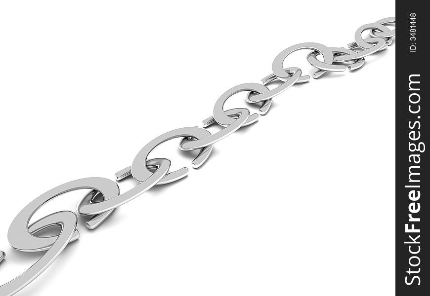 Close-up of chain over white background