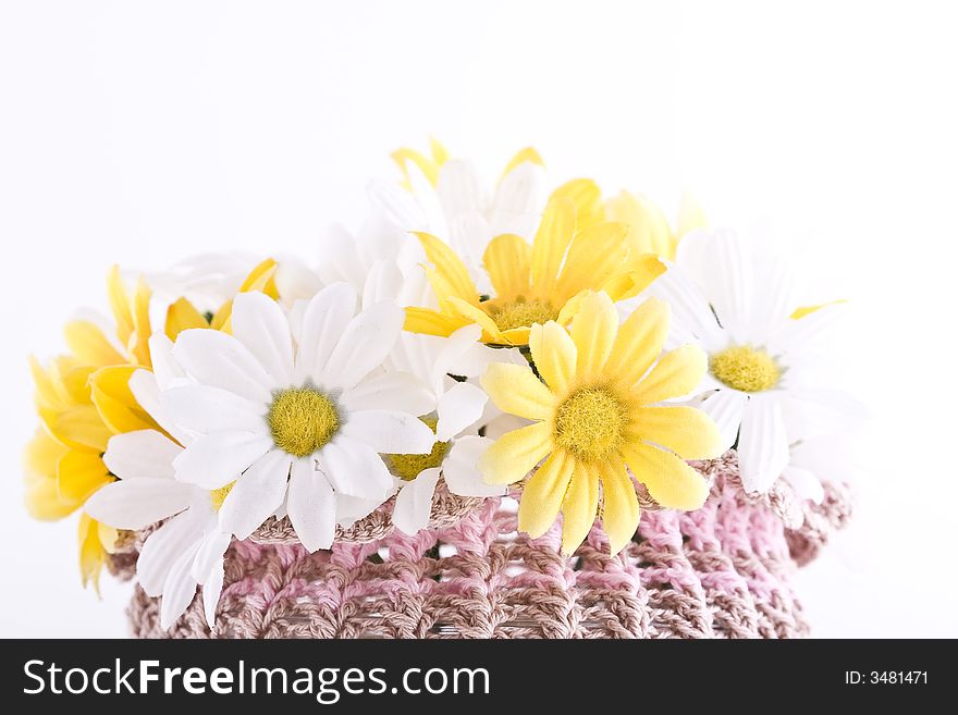 Composition with flowers on a light background.