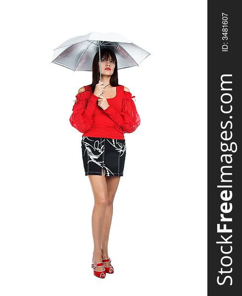 Girl poses with a umbrella