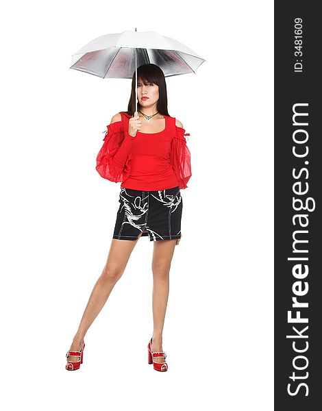 Girl Poses With A Umbrella