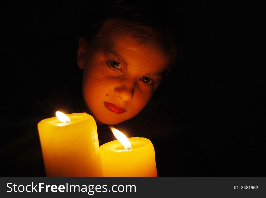 Young Girl In Candlelight