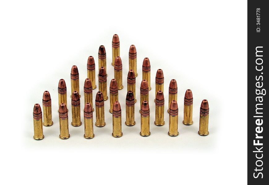 A group of bullets in a triangle positions.