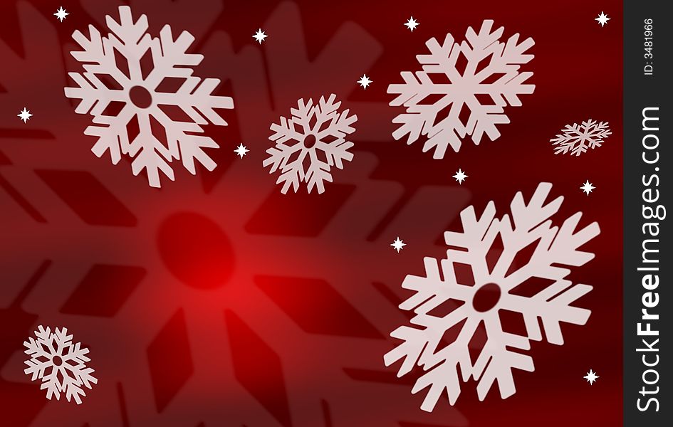 Snowflakes background with small white stars
