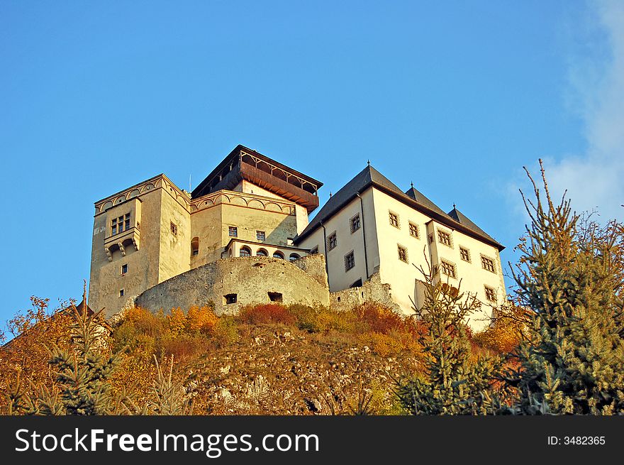 View on a castle in Trencin. View on a castle in Trencin