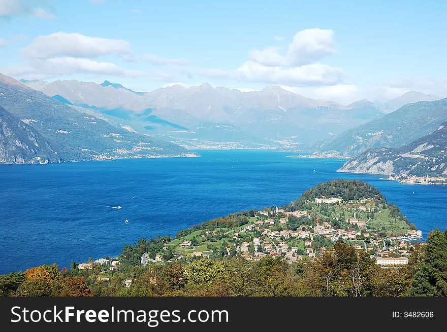View of coastline of Como Lake, Italy. View of coastline of Como Lake, Italy