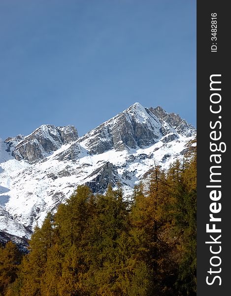 Mountain landscape in fall season; west alps Italy. Mountain landscape in fall season; west alps Italy