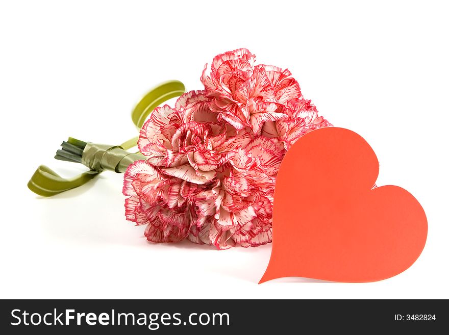 Carnation bouquet and Valentine Card