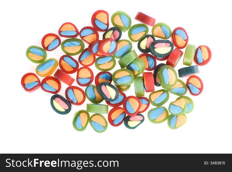 Candies isolated on the white background. Candies isolated on the white background