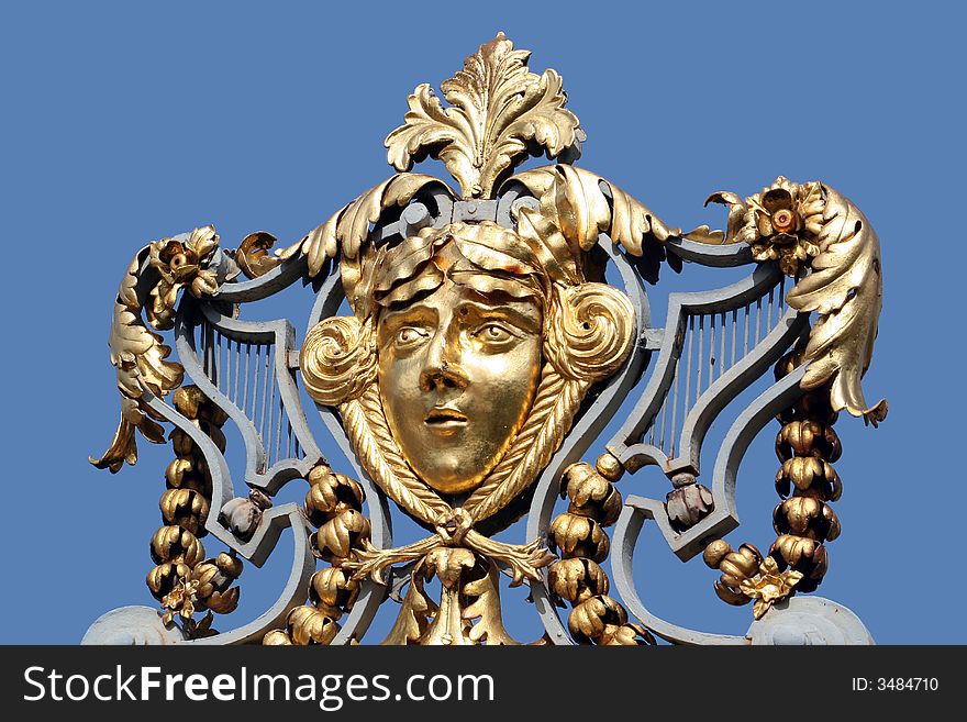 Old gold face and ornamental surround