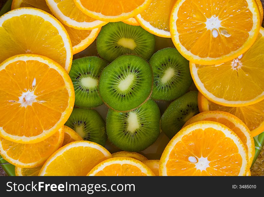 Kiwi And Oranges Slices