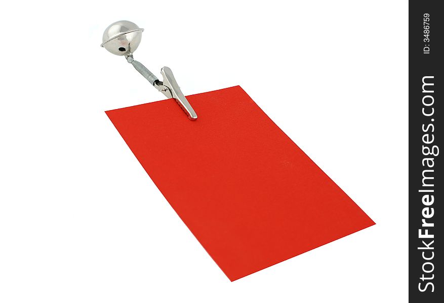 Holder for a paper with red paper