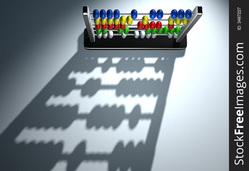 Colorful abacus viewed from top - 3d render. Colorful abacus viewed from top - 3d render