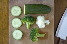 Green Vegeatbles On Wooden Board Stock Image Green Vegeatbles On Wooden Board Stock Image