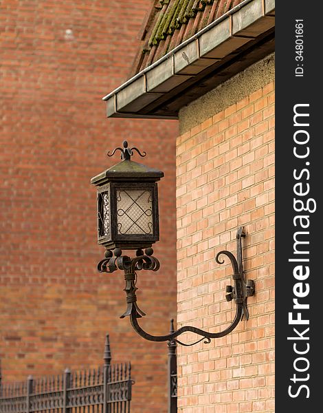 Decorative lamppost in the city of GdaÅ„sk, Poland
