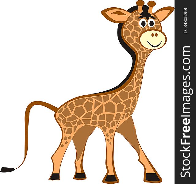 Illustration of little giraffe. Jpeg and