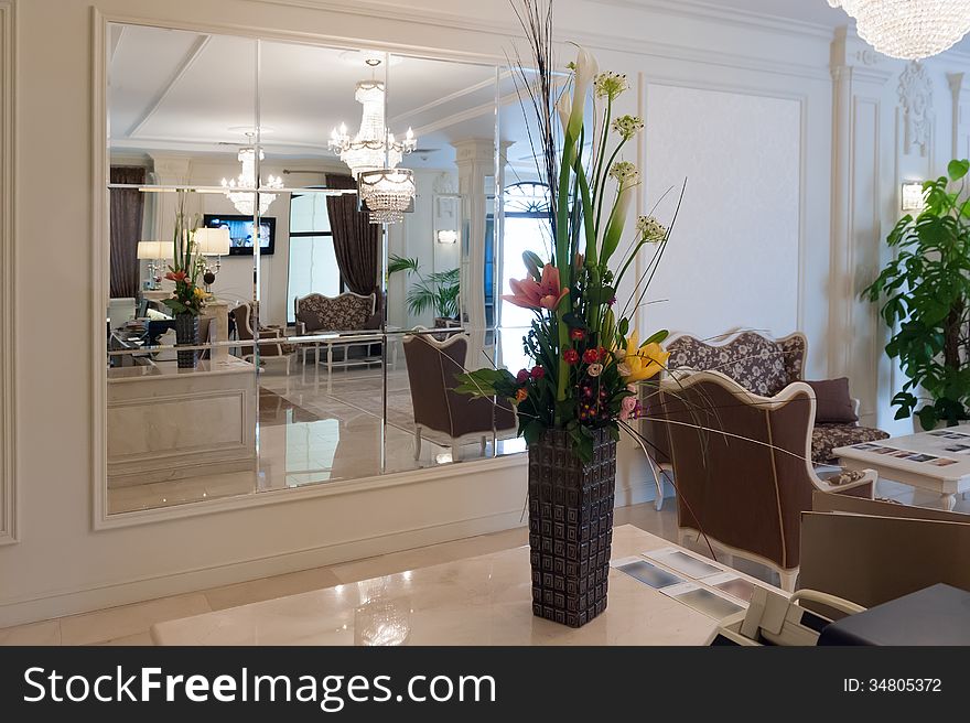 Modern lobby for five stars hotel. Modern lobby for five stars hotel