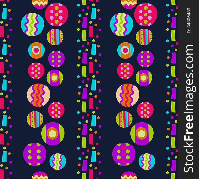 Seamless pattern with bright abstract shapes