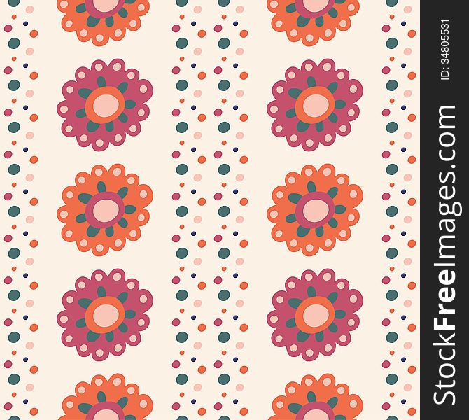 Seamless Pattern With Flowers