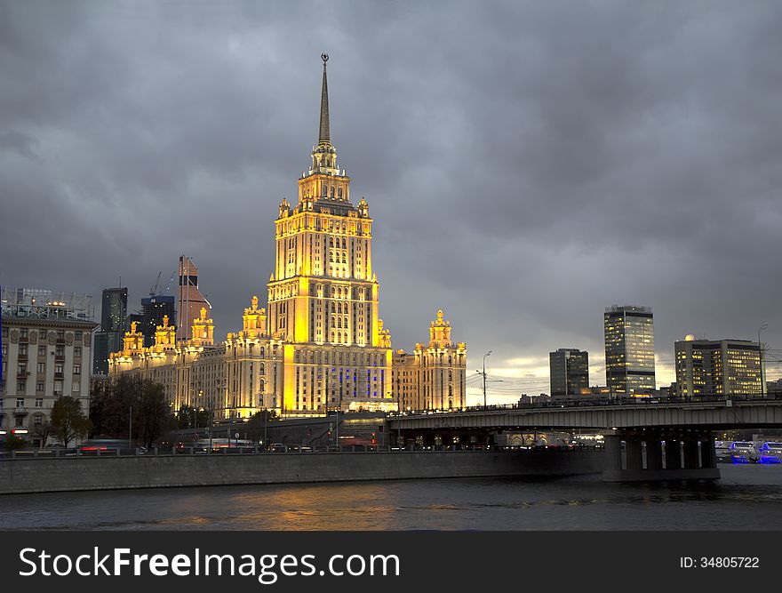 Russia. One of the high-rise buildings in Moscow.