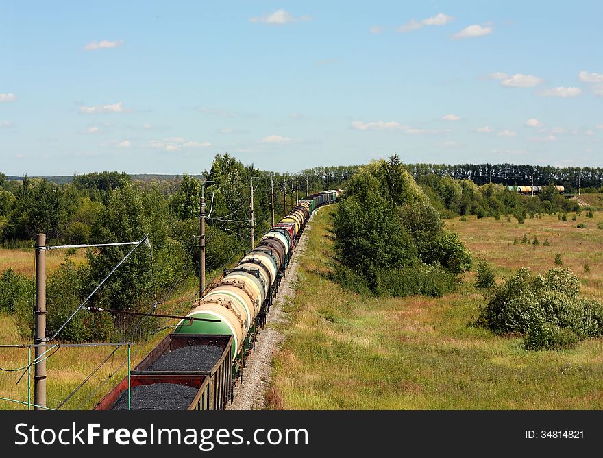 Train on the railway