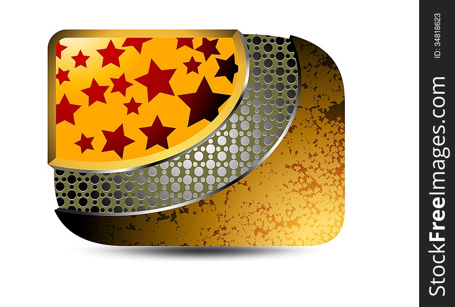 Beautiful glossy icon business with stars and pattern background. Beautiful glossy icon business with stars and pattern background