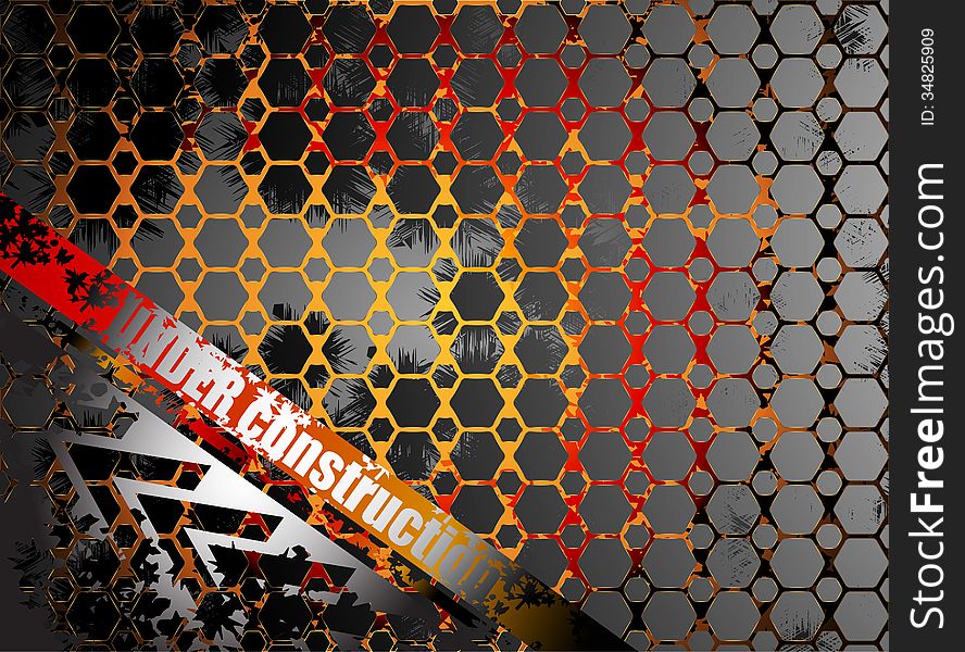 Under construction metallic abstract background