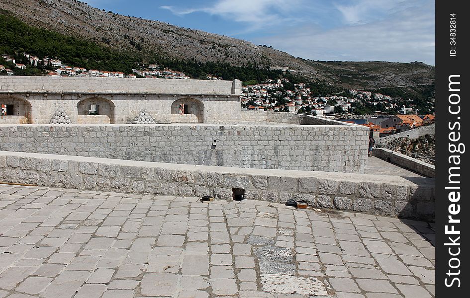 Part of the high fortress in Dubrovnik