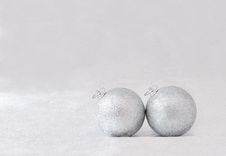 Silver Balls For Christmas Tree On Gray Background Royalty Free Stock Image Silver Balls For Christmas Tree On Gray Background Royalty Free Stock Image