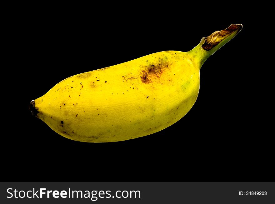 Thai banana isolated on black background