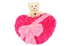 Teddy Bear Above Red Heart Royalty Free Stock Photos Teddy Bear Above Red Heart Royalty Free Stock Photos