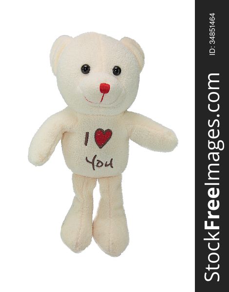 Lovely teddy bear isolated on white background