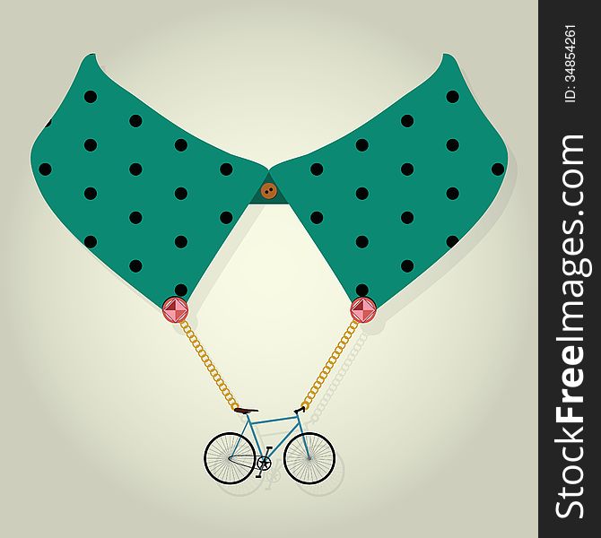 Hipster Collar with Chain Bicycle Accessory Vector