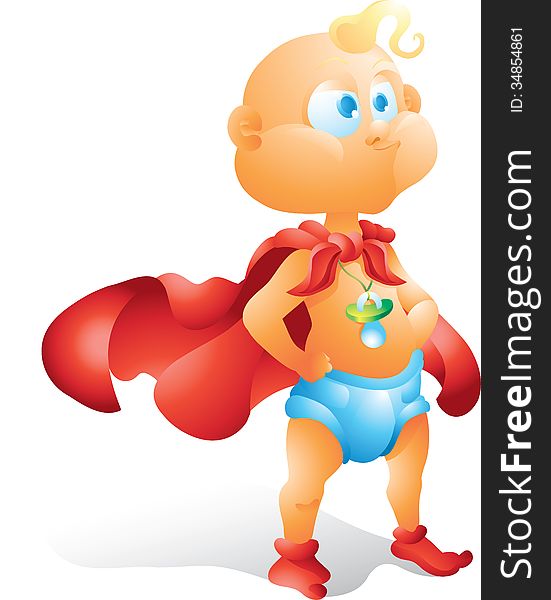 Super hero baby illustration